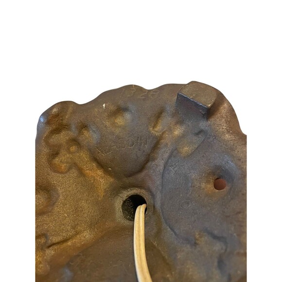 Aladdin Cast Iron Electric Lamp 1950s Art Nouveau Style #9328 Munchen - Picture 5 of 8